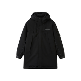 快鱼男士羽绒服2025年冬新款户外运动时尚百搭保暖外套连帽派克服