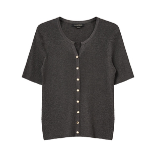 【莱赛尔】Scofield女装休闲V领短袖针织T恤衫2026夏季新品