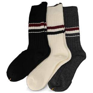 加厚高筒羊毛袜子三条杠潮牌磨毛保暖粗条黑色堆堆袜子学院风