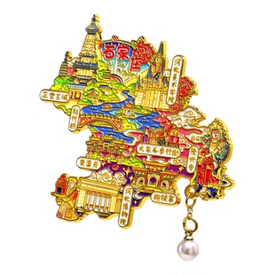 【石家庄地图】金属冰箱贴正定古城河北博物院文创纪念品伴手礼