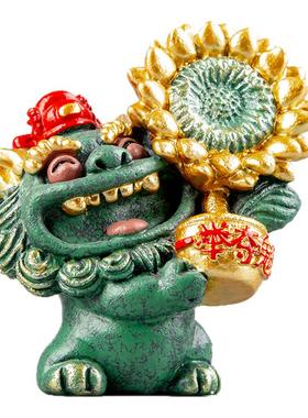 逗兽记青砂石摆件国潮桌面茶宠