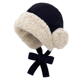 2026新款秋冬季百搭针织帽子女款加厚防寒保暖时尚防风洋气护耳帽