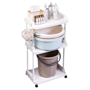 浴室脸盆置物架卫生间收纳整理架塑料厕所洗手间放洗衣液架子落地