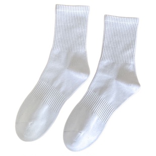 纯色袜子女韩版中筒长筒袜潮袜女Ins袜纯色男女袜运动袜情侣男袜