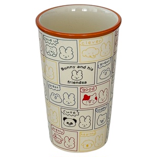 穆尼新款好看陶瓷马克杯涂鸦兔子卡通家用办公室咖啡杯牛奶水杯子