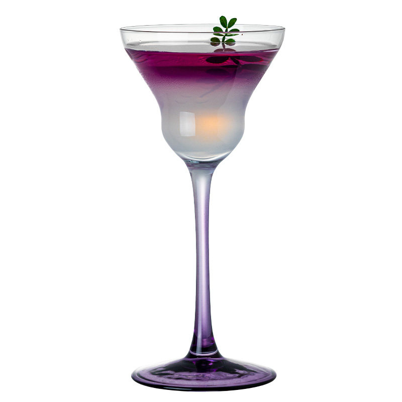 高级感紫色高脚玻璃杯