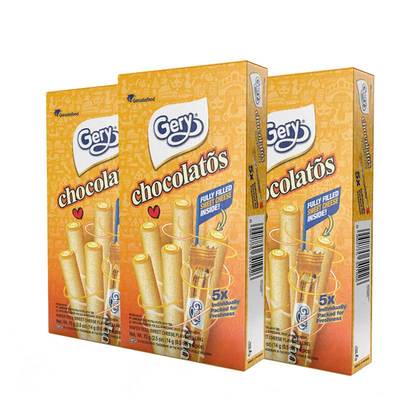 Gery芝莉印尼进口夹心卷饼干休闲零食夹心卷巧克力奶酪办公室零食