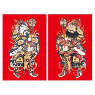 2026马年门神门贴秦叔宝尉迟恭钟馗保平安防水大门贴春节新房装饰