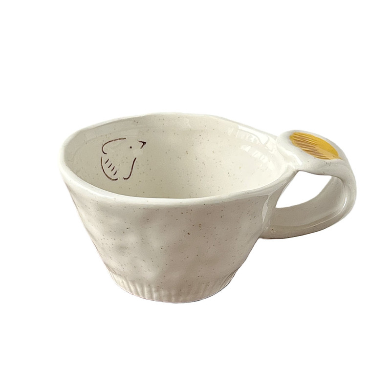 糖小姐 高颜值马克杯家用粗陶手作拿铁拉花杯子咖啡杯牛奶早餐杯