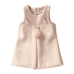 女童毛呢背心裙2025秋冬儿童女孩气质修身无袖连衣裙子冬装呢子裙