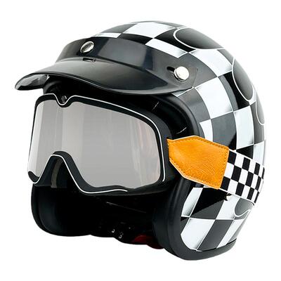 3C认证复古巡航机车头盔半盔