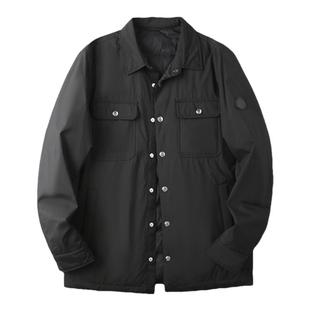 外贸换季断码清仓秋冬男士90％白鸭绒黑色翻领羽绒服夹克外套R011