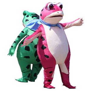 卖崽充气青蛙玩偶卡通人偶服装人穿蛤蟆网红小青蛙儿童表演服大码