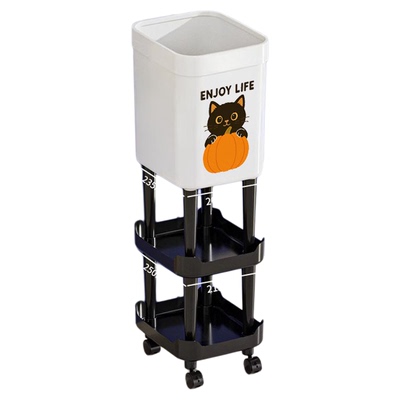 手动滑盖垃圾桶家用高脚带轮