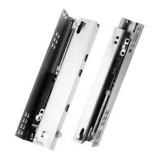 托底抽屉导轨反弹轨道阻尼缓冲静音橱柜轨道二节三节隐藏底装滑轨