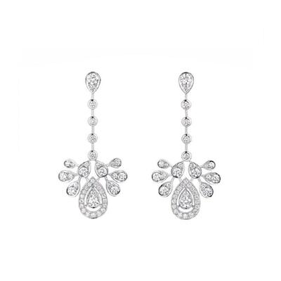 莫桑石鹭羽冠冕耳坠气质