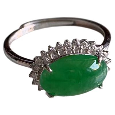 缅甸翡翠冰阳绿色蛋面11/7/3.4mm