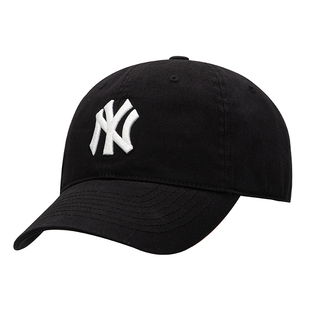 MLB官方黑色鸭舌帽男帽女帽夏季户外遮阳休闲帽运动帽子NY棒球帽