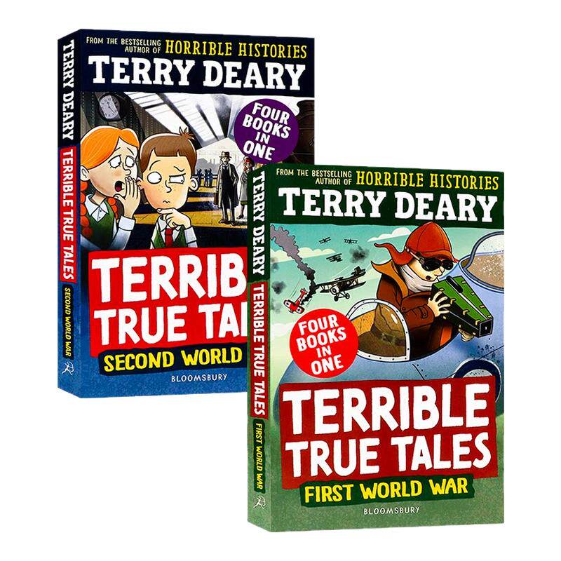 预售 可怕真实故事 一战二战 2 册 英文原版 Terrible True Tales 趣味战争历史故事 小学生英文课外阅读书籍 少儿历史启蒙