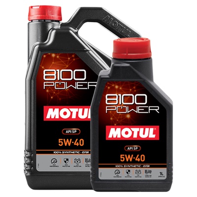MOTUL摩特全合成酯金润滑油8100power 5W40原装正品国六b/SP机油