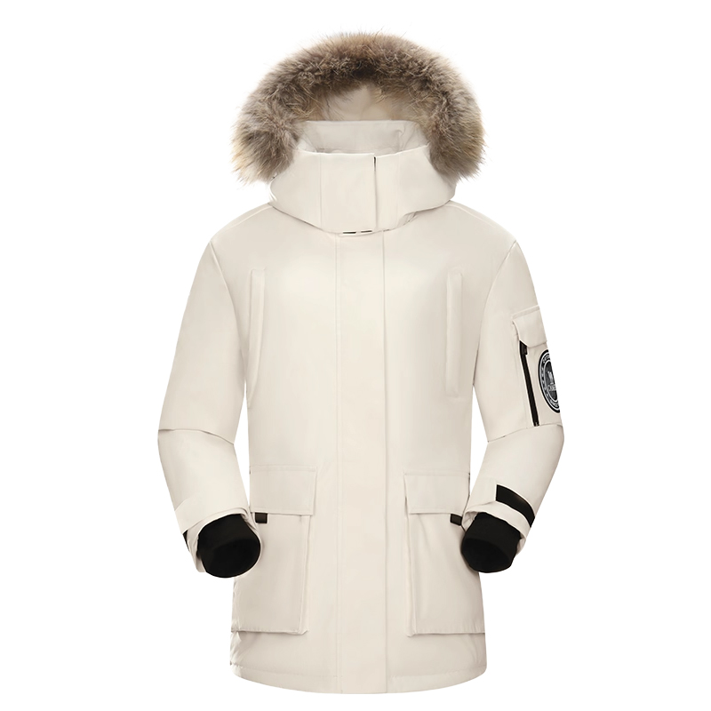 [小红书同款]骆驼工装派克服毛领羽绒服中长款冬加厚羽绒外套女装