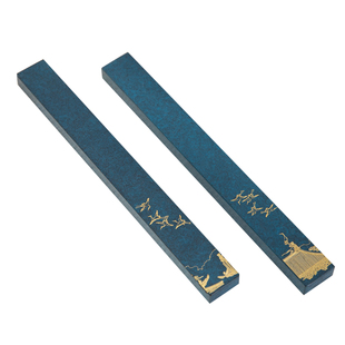 梅林笔庄黄铜镇纸镇尺实心黄铜热着色铜镇尺创意压纸纸镇压条笔搁文房四宝创意摆件书法国画专用镇纸尺瑞鹤图