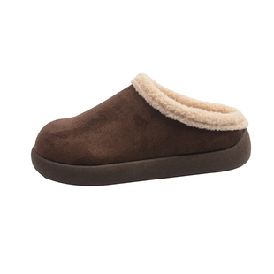 包头厚底勃肯鞋半拖女秋冬外穿加绒2025新款穆勒一脚蹬懒人棉拖鞋