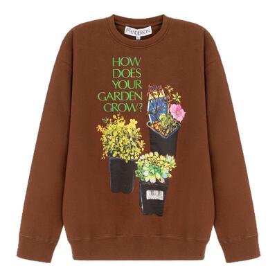 JW ANDERSON 男士棕色棉质套头卫衣银泰百货精品 301574