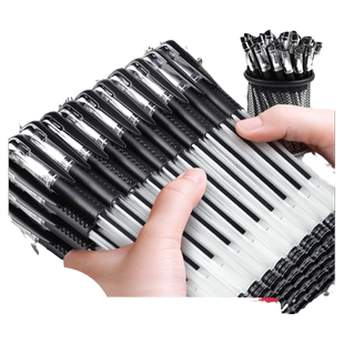 名马中性笔黑色笔子弹头0.5mm笔芯水性笔商务笔签字笔墨蓝红笔医生教师办公用 学生考试写作业专用笔包邮批发