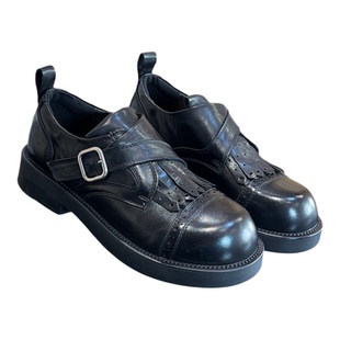 头层小牛皮乐福鞋女款软皮舒适2026新款英伦风真皮黑色小皮鞋单鞋