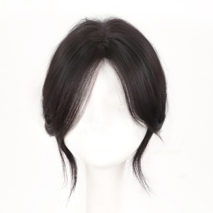 假刘海女自然前额头顶补发片高颅顶遮白发全真人发八字刘海假发片