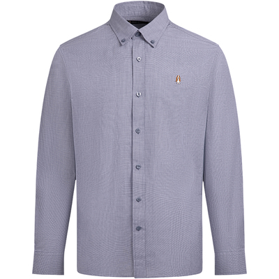 暇步士全棉格纹透气长袖衬衫