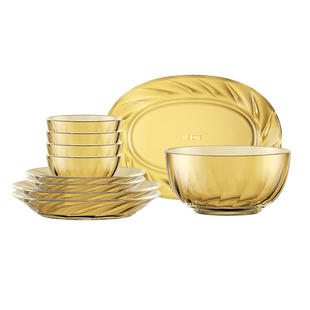 康宁晶炫系列餐具套装饭碗蝶盘子高颜值乔迁送礼碗盘组合件套家用