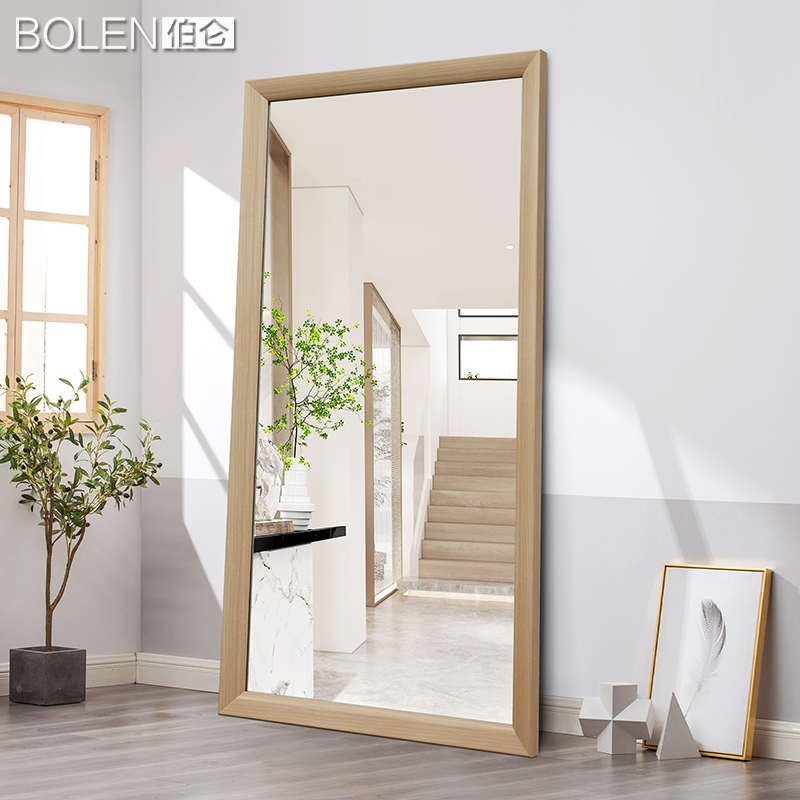 BOLEN 中式全身镜落地穿衣镜壁挂贴墙试衣镜卧室复古服装店大镜子