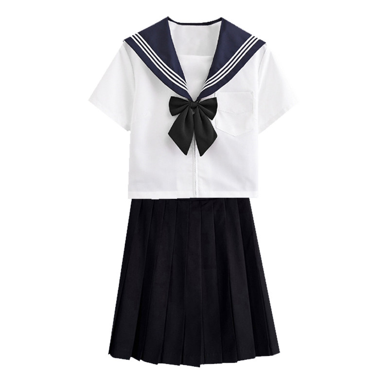 纯色jk裙基础款短裙水手服套装绀色长裙灰半身裙学院风黑色百褶裙