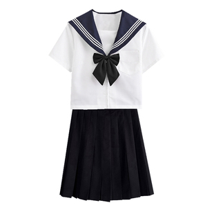 纯色jk裙基础款短裙水手服套装绀色长裙灰半身裙学院风黑色百褶裙