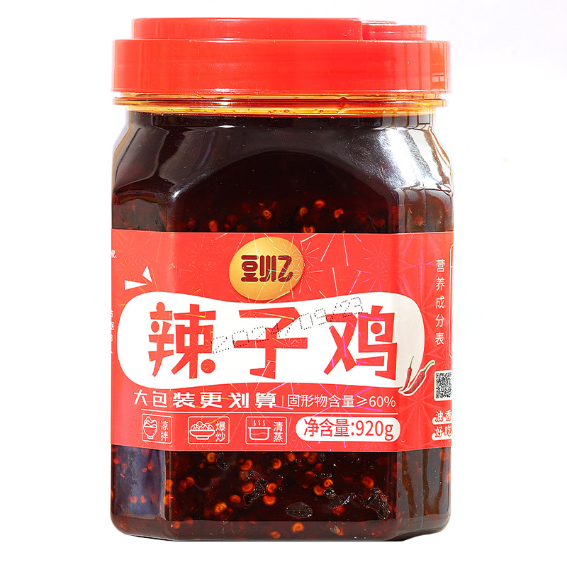 湖南辣子鸡鸡辣椒酱大桶香辣下饭拌面调味麻辣炒菜特色风味豆小乙