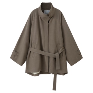 RUISHI芮时“西区雾影”松弛垂感廓形中长款通勤风衣外套女春