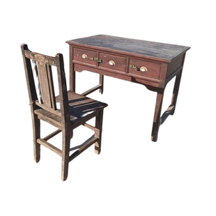 民俗老物件八十年代办公桌一套怀旧家具影视道具复古摆件民宿装饰