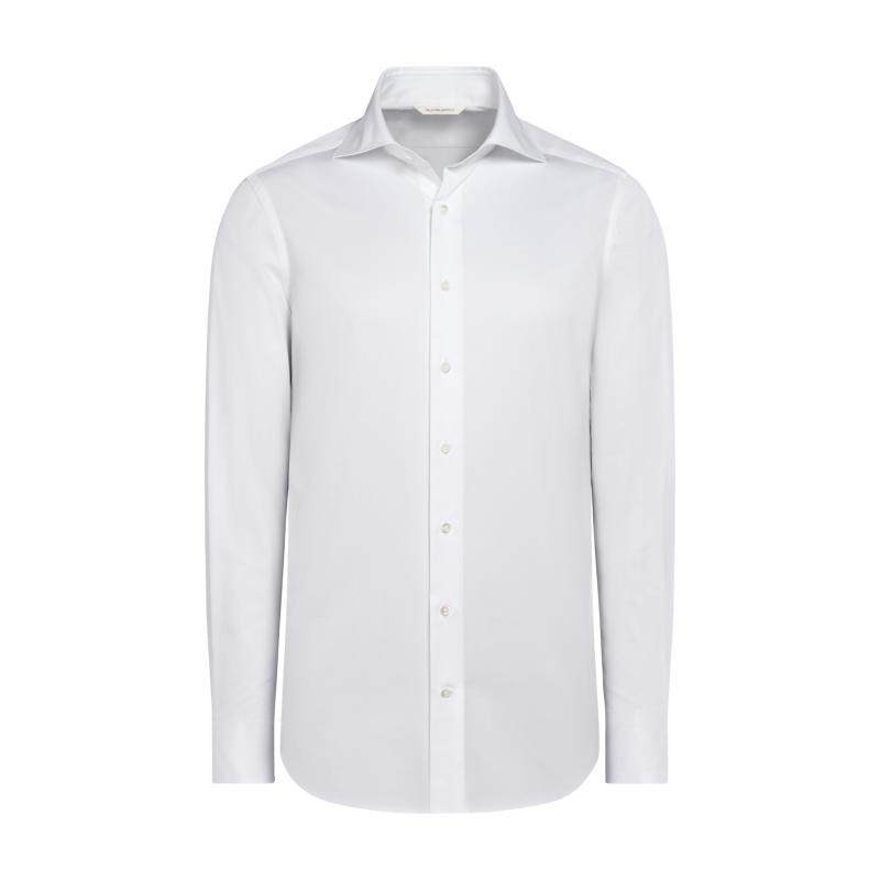 【天猫专享】奥莱SUITSUPPLY白色埃及棉男士衬衫商务高宽展领