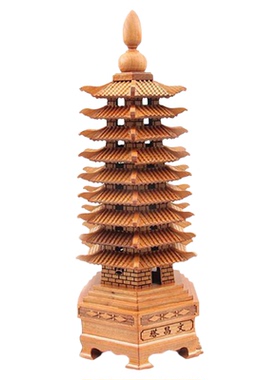 桃木九层文昌塔摆件圆形9层木塔