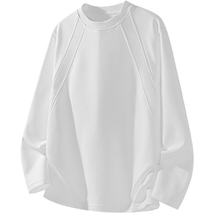 迈特优卫衣男士秋冬季26新款潮牌美式重磅宽松长袖T恤内搭打底衫