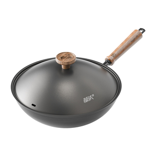 alluflon火山极钛精铁锅不粘锅钛锅家用炒菜锅钛铁炒锅