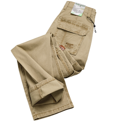 JEEP吉普纯棉休闲裤男士多口袋工装裤夏季薄款直筒高端高腰裤正品