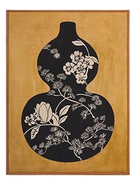 新中式侘寂风葫芦花禅意装饰画