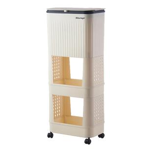 道中道瑞选厨房垃圾桶高款可移动免弯腰家用大容量滑盖日式置物架