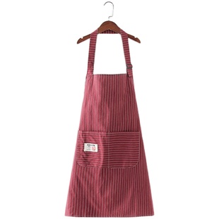 帆布透气围裙家用厨房防污做饭耐脏围腰女农家乐民族风工作服定制