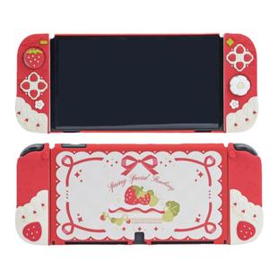 极想任天堂switch保护壳春日草莓oled硅胶手柄套ns2卡盒游戏配件