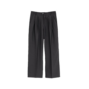 Dashufulcrum质感垂感直筒休闲西裤男女设计休闲拖地阔腿西装裤男