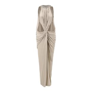 【倪妮同款】OUDE WAAG 经典弹力针织铜氨丝珍珠女装连衣裙 新年